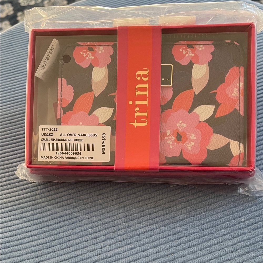 Trina Turk Floral Wallet - Pink and Gray